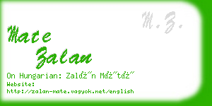 mate zalan business card